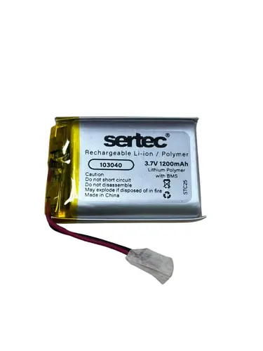 Sertec 103040 3.7V 1200mAh Li-Polymer Pil (Devreli/1.5A)