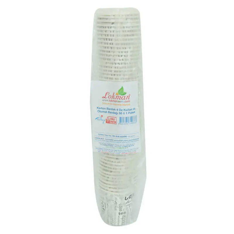 Karton Bardak 4 Oz Kullan At Çay Kahve Sıcak Kağıt Otomat Bardağı 50 li 1 Paket 3