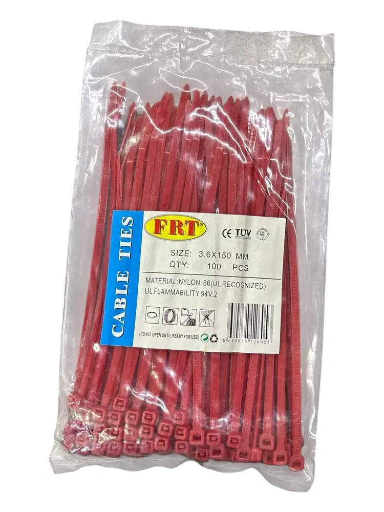 FRT Kırmızı 3,6X150 Kablo Bağı