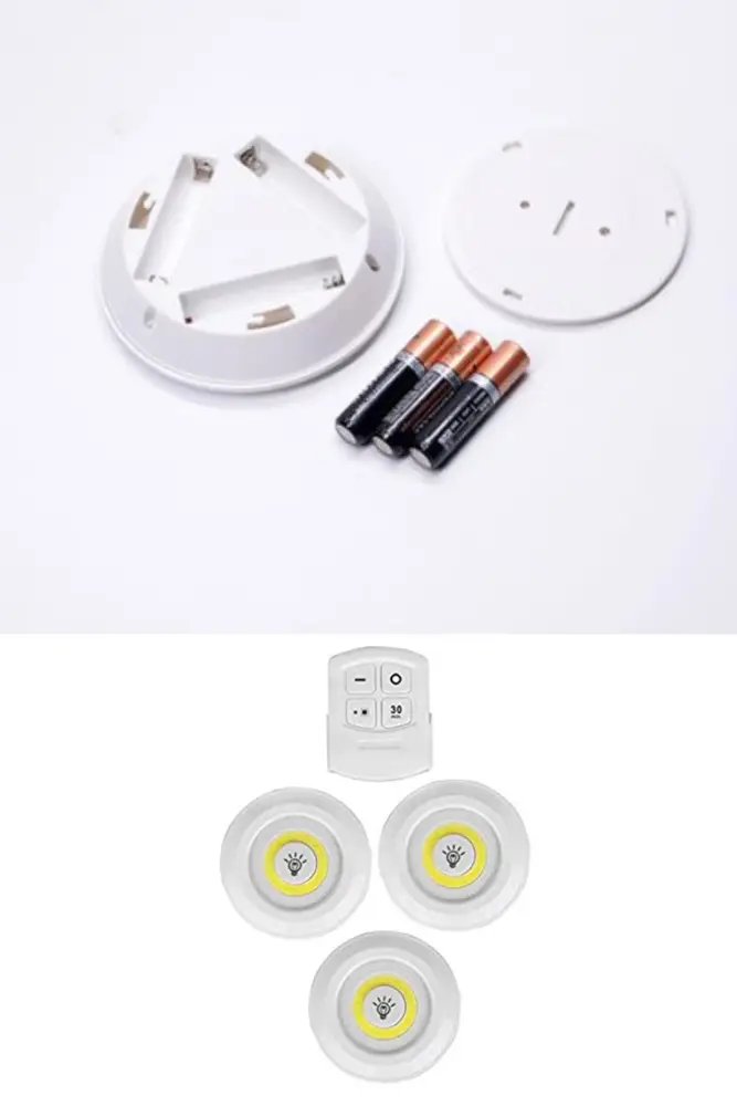 3lü Uzaktan Kumandalı Yapışkanlı Kablosuz Led Spot Lambalar 5