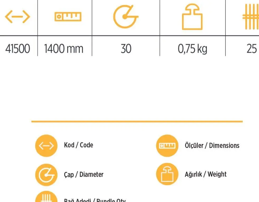 YKS 41500 Tırmık Sapı 140 cm 2