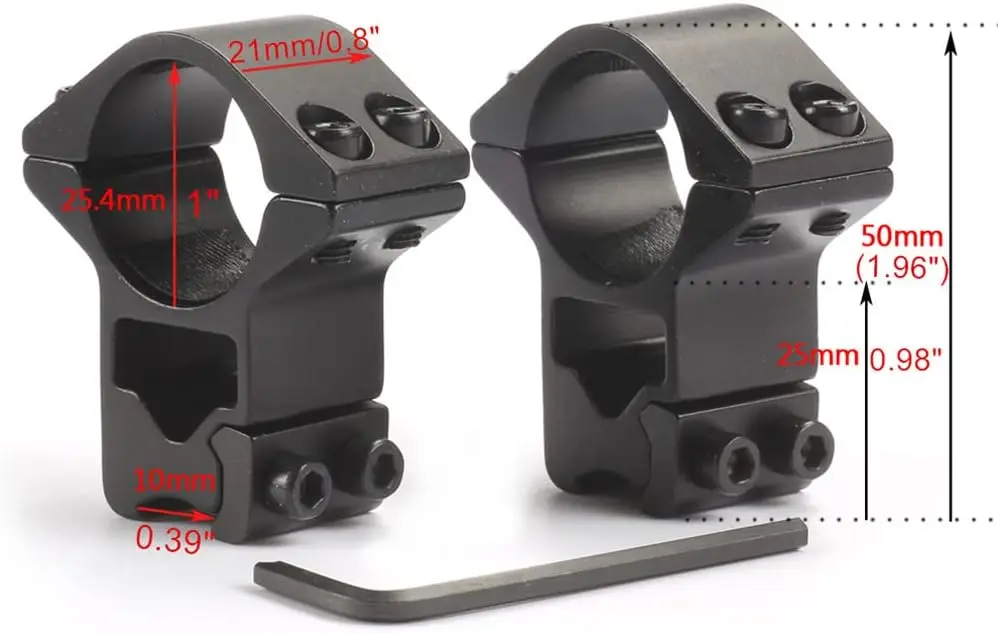 25.4mm dürbün için 11mm YÜKSEK Halı Ayağı 2
