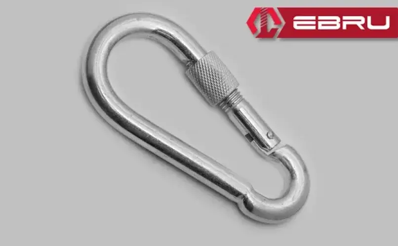 Ebru Vidalı Karabina, Kanca, Çengel 12mm - 10 Adet