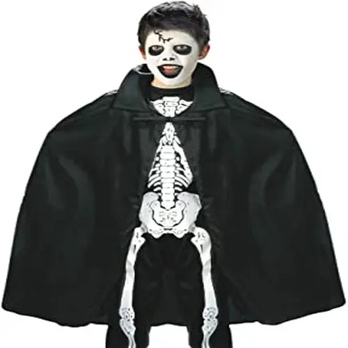 Siyah Renk Yakalı Halloween Pelerini 90 cm 4