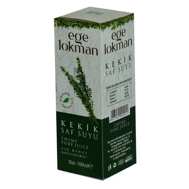 Doğal Kekik Saf Suyu Saç Rengi Koyulaştırıcı Saç Bakımı 100 ML Spreyli Cam Şişe 5