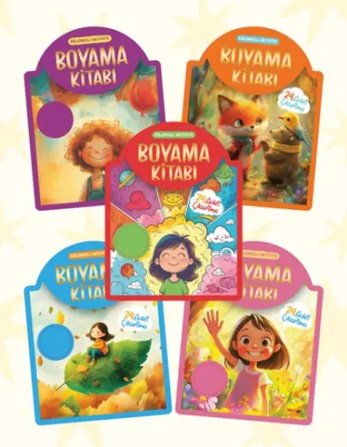 Çıkartmalı Boyama Kitabı - 5 Set