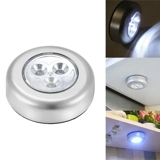 Gardrop - Çekmece - Dolap Köşe Aydınlatıcı Kablosuz  Pilli Led Spot Mutfak Lamba Stick 2