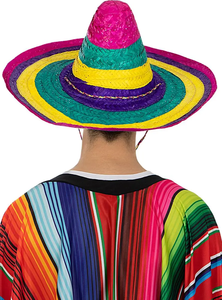 Sombrero Meksika Şapkası Renkli Örme Hasır Yetişkin Boy 3