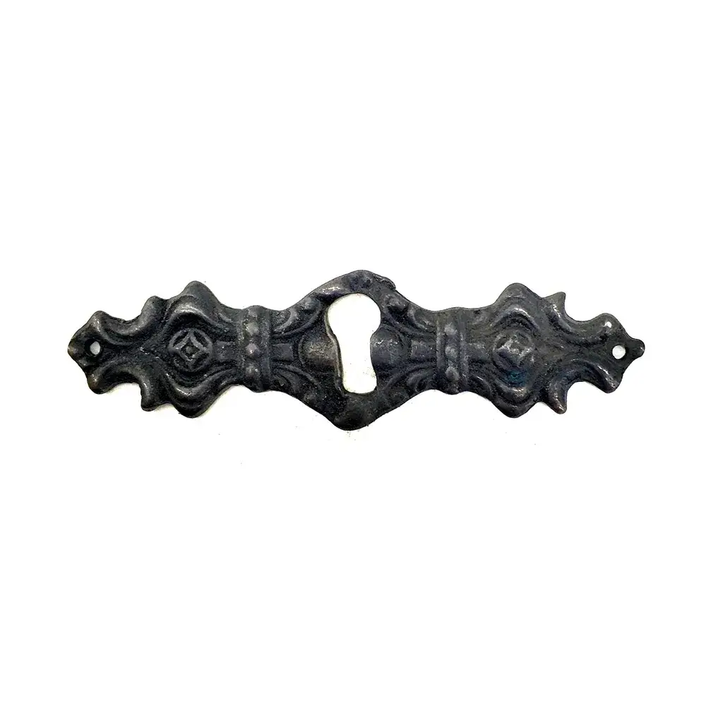 Antika Tarz Dekoratif Pirinç Anahtar Ağızlığı - 28x104mm, Oksit
