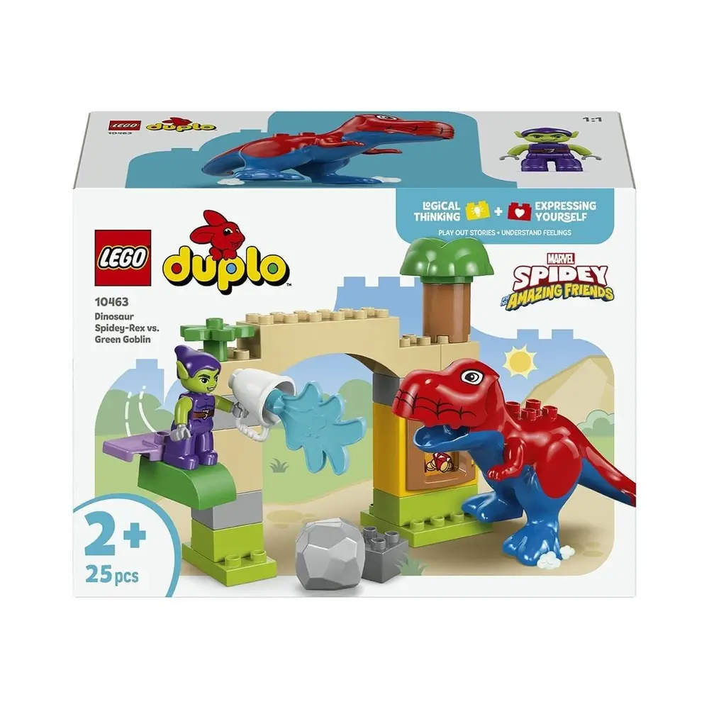 10463 Lego Duplo Dinozor Spidey-Rex, Yeşil Gobline Karşı 25 parça +2 yaş 4