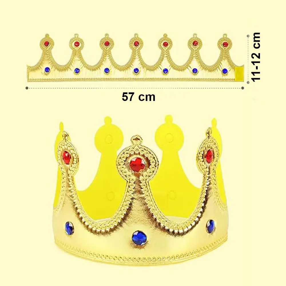 Altın Renk Eva Malzemeden İmal Çuk Kral Tacı 57 cm 4