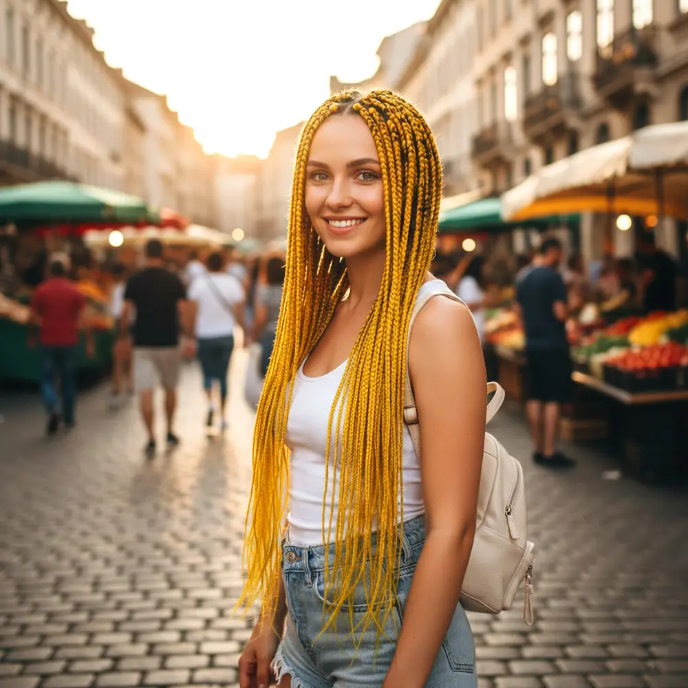 Afrika Örgüsü Ve Rasta İçin Sen / Koyu Sarı 2
