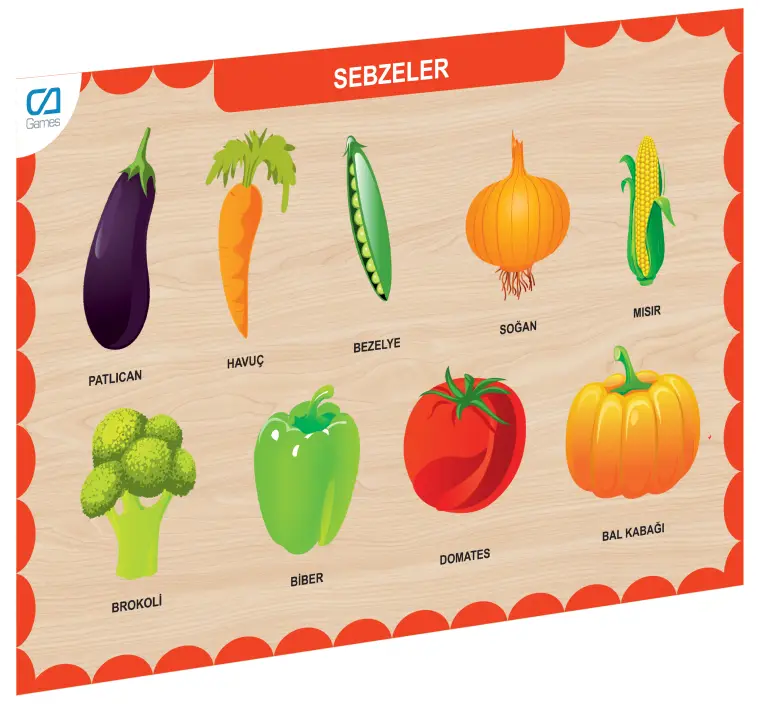 CAAHS-3205 CA GAMES AHŞAP SEBZELER BUL-TAK