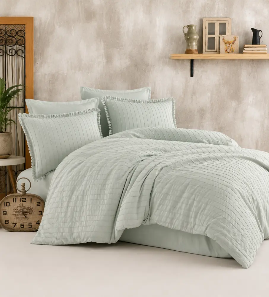 Butik Nevresim Takımı Çift Kişilik Estina V8 Adaçayı