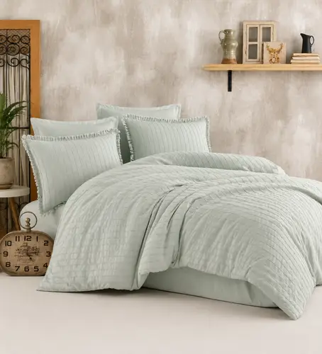 Butik Nevresim Takımı Çift Kişilik Estina V8 Adaçayı