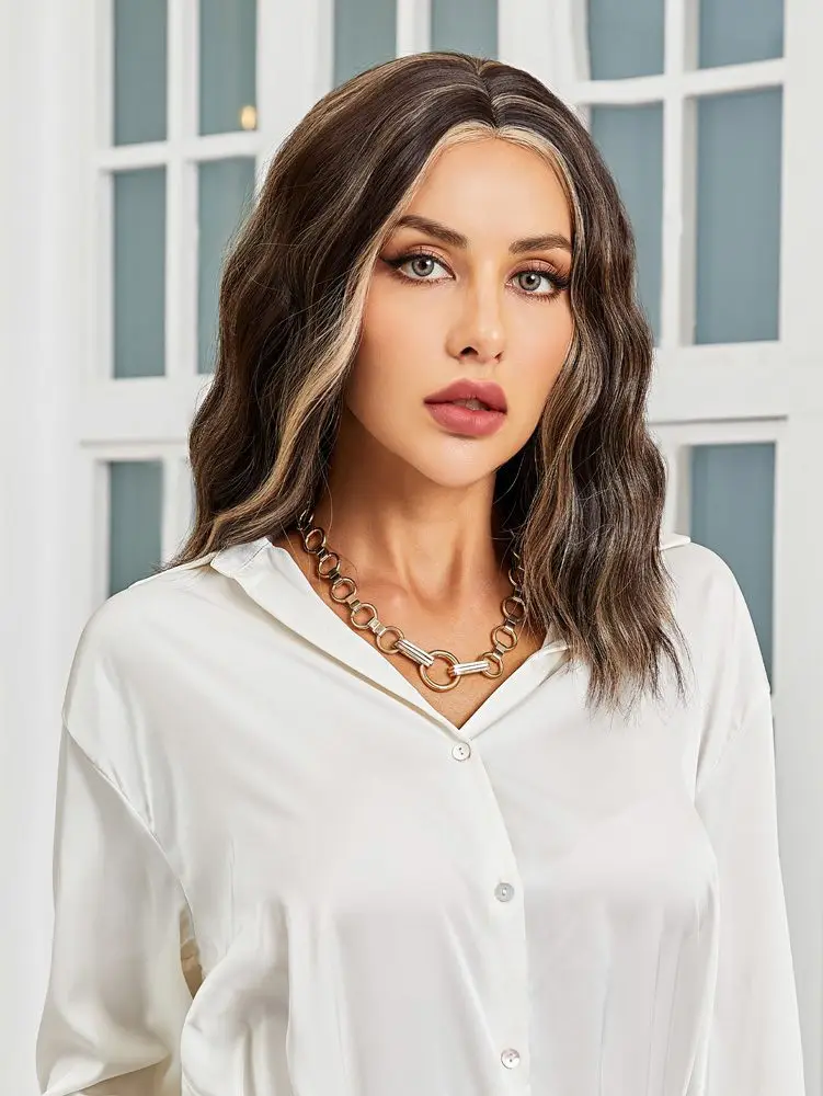 Kahverengi / Balköpüğü Röfleli Küt Tül Peruk 5