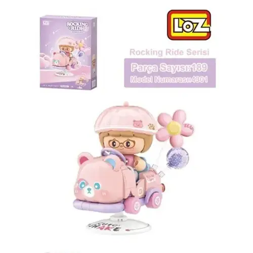 LZ-4301 LOZ PEMBE AYI SALLANMA SÜRÜŞÜ 189 PARÇA BLK OYUNCAK