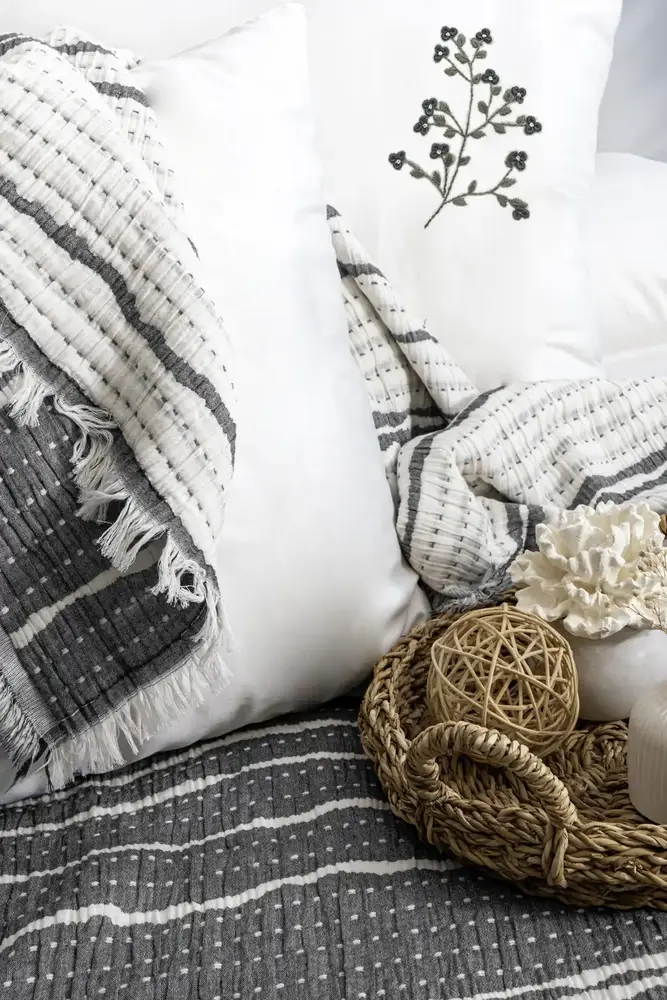 Şaheser Home Collection Yatak Örtüsü Seti Sera Antrasit 2