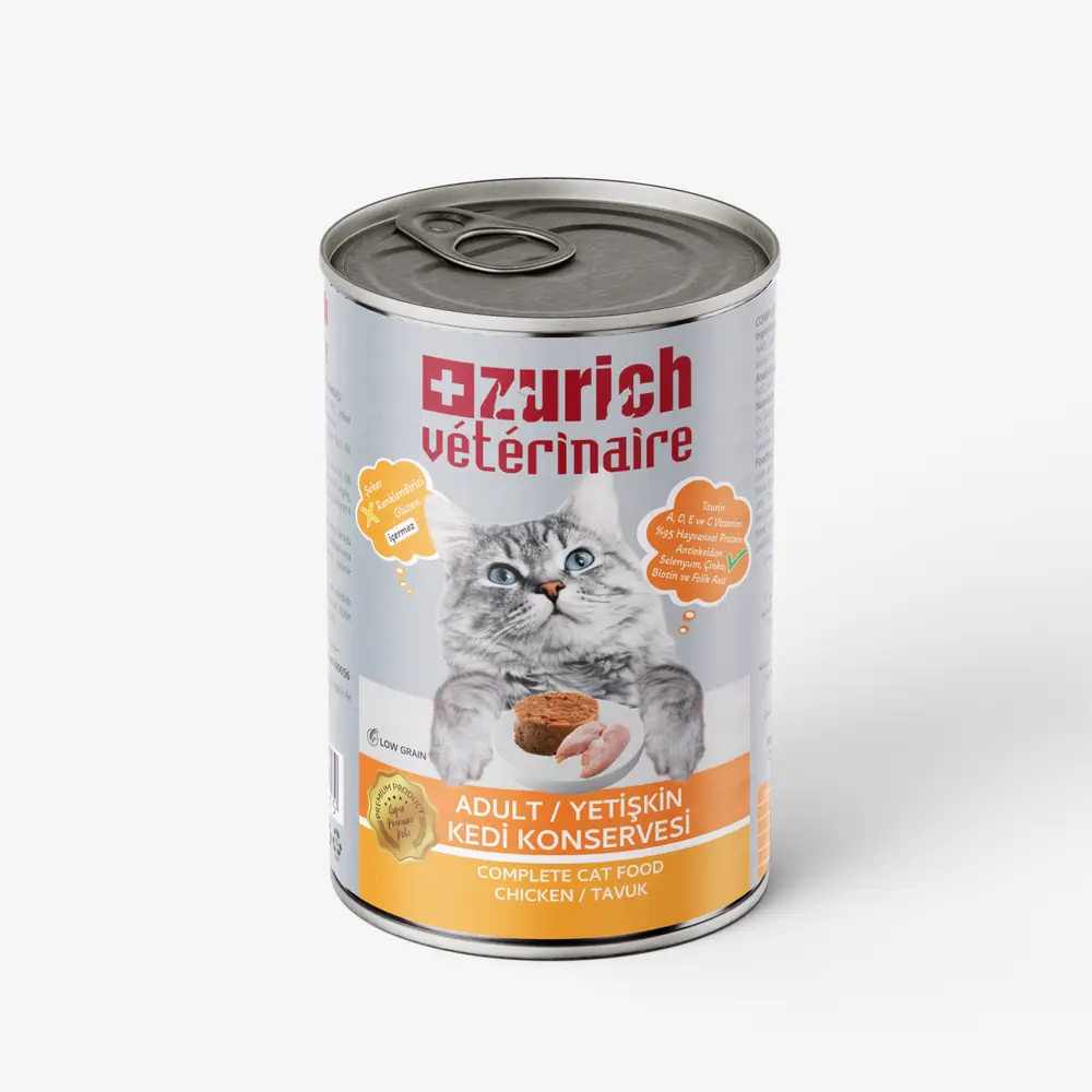 Veterinaire Pate Tuklu Yetişkin Kedi Konservesi 415 gr 3
