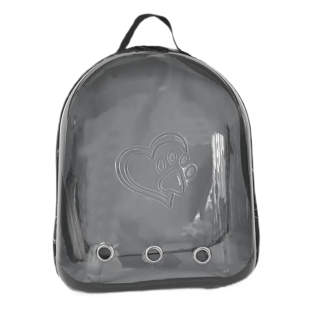 Kalpli Patili Astronot Şeffaf Taşıma Sırt Çantası Gri 24x32x42 cm 5