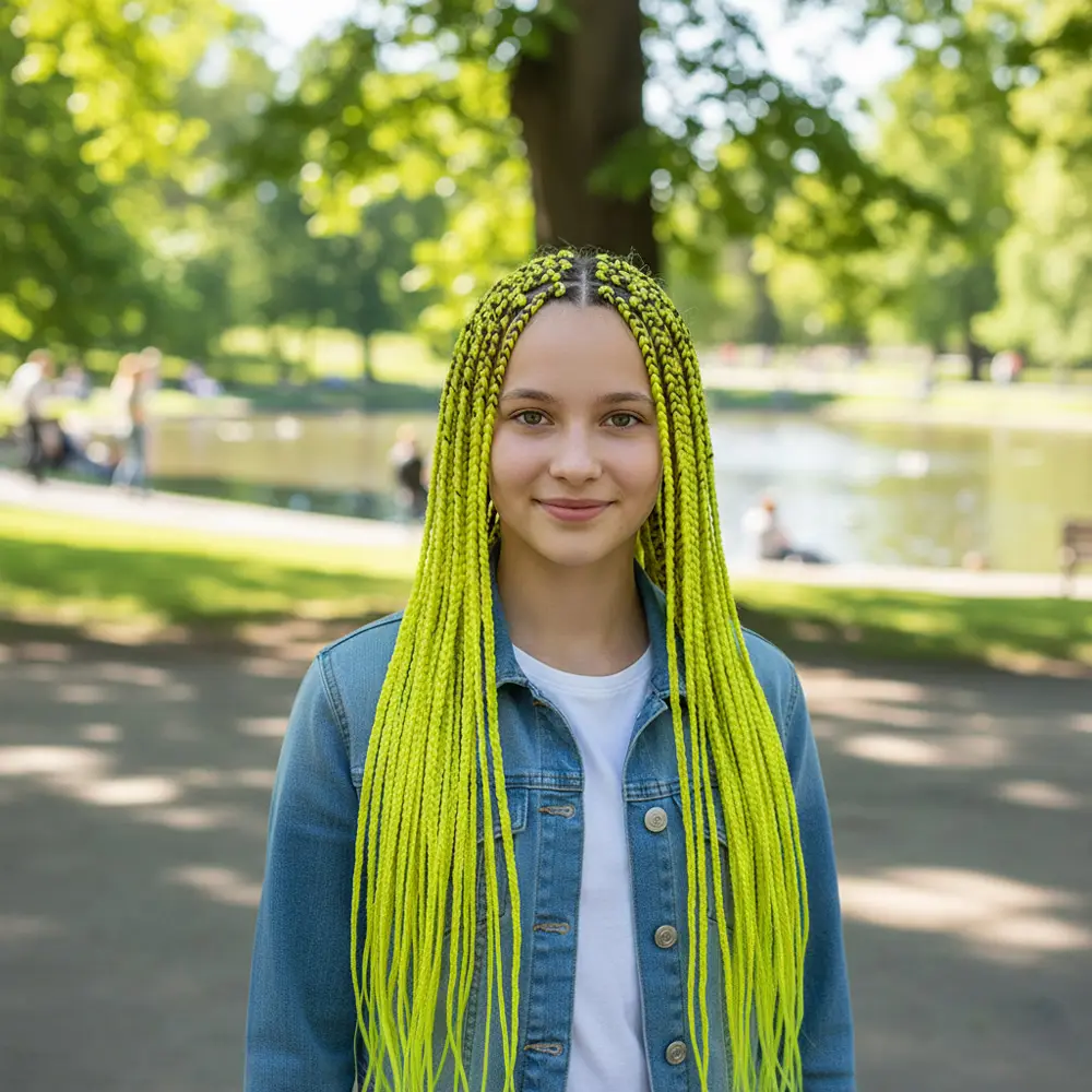 Afrika Örgüsü Ve Rasta İçin Sen  / Neon Sarı 2