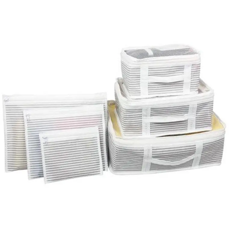 Bul İçi Düzenleyici Valiz Organizer 6 lı Set - Çizgili 4