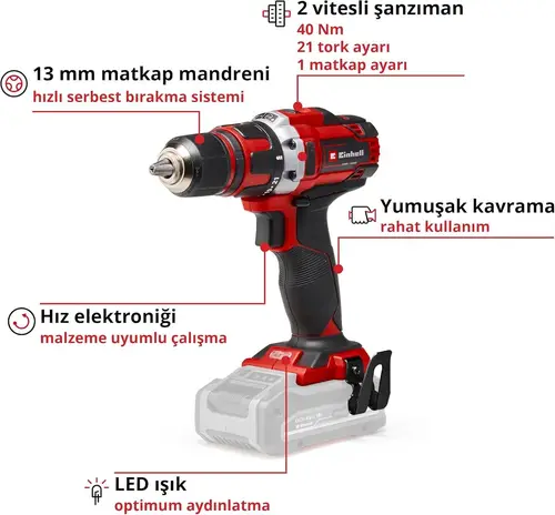 TE CD 18/40 Lİ Solo Vidalama