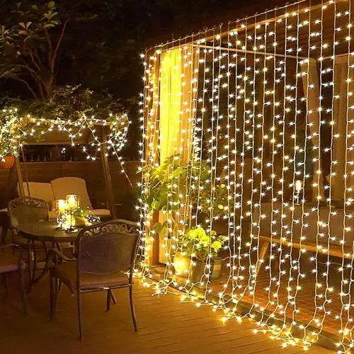 3x2m Premium Perde LED - 8 Fonksiyonlu, Su Geçirmez İç Dış Mekan Teras Dekor Işıkları 2