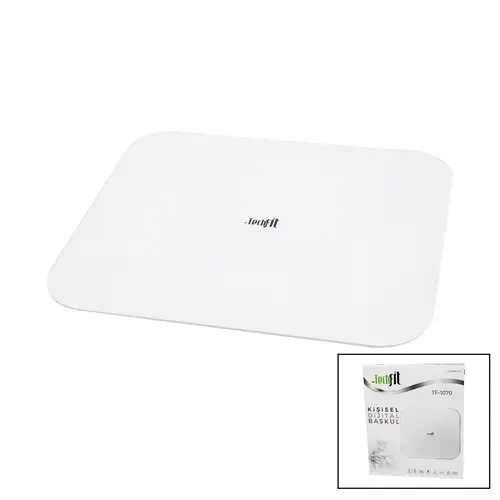 GİZLİ EKRAN -SOFT BEYAZ CAM ZEMİN DİJİTAL BASKÜL TERAZİ 180KG SENSÖR -LED EKRAN -ODA℃ TF-1070