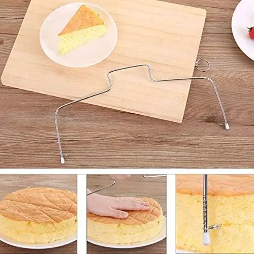 Paslanmaz Çelik Ayarlanabilir Pasta Dilimleyici – Çok Amaçlı Kesme Teli 2