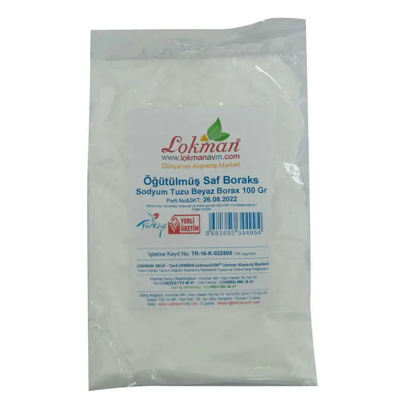 Öğütülmüş Saf Boraks Sodyum Tuzu Beyaz Borax 100 Gr 3