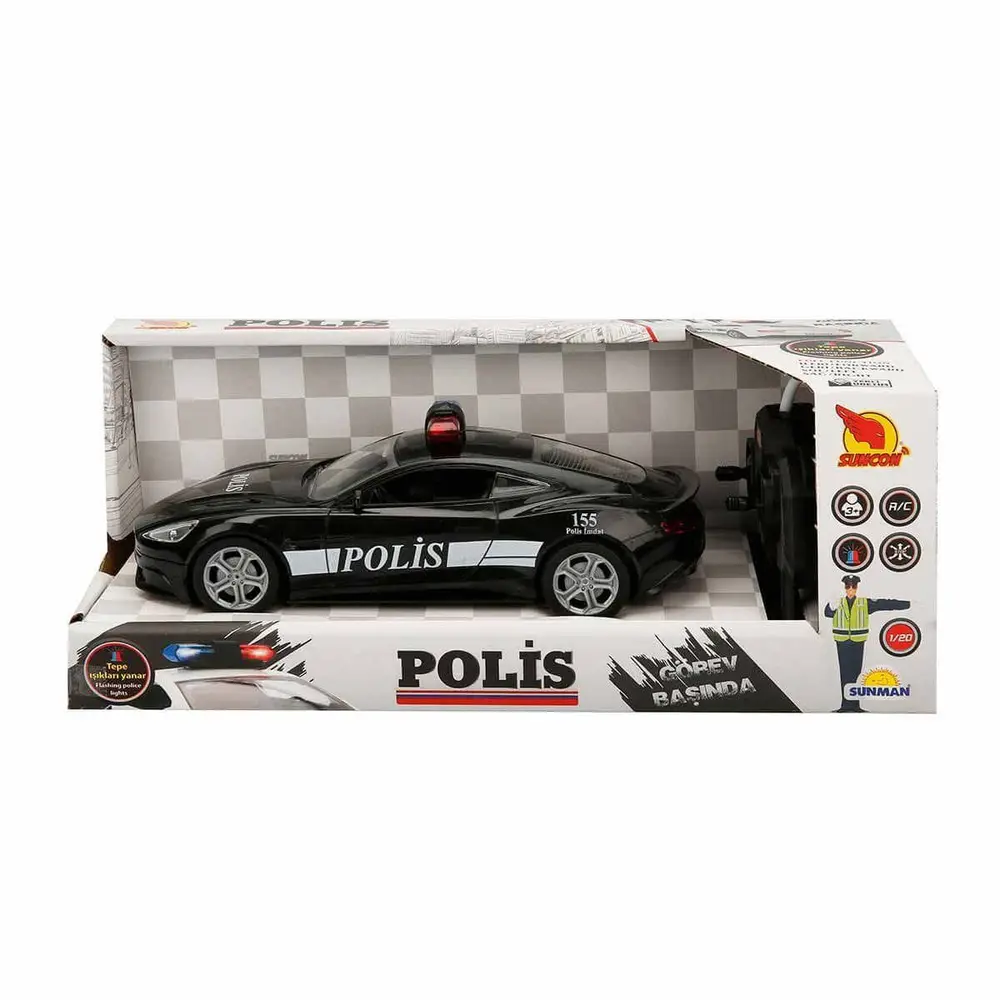 20357 Uzaktan Kumandalı Suncon Işıklı Polis Arabası 21 cm 4