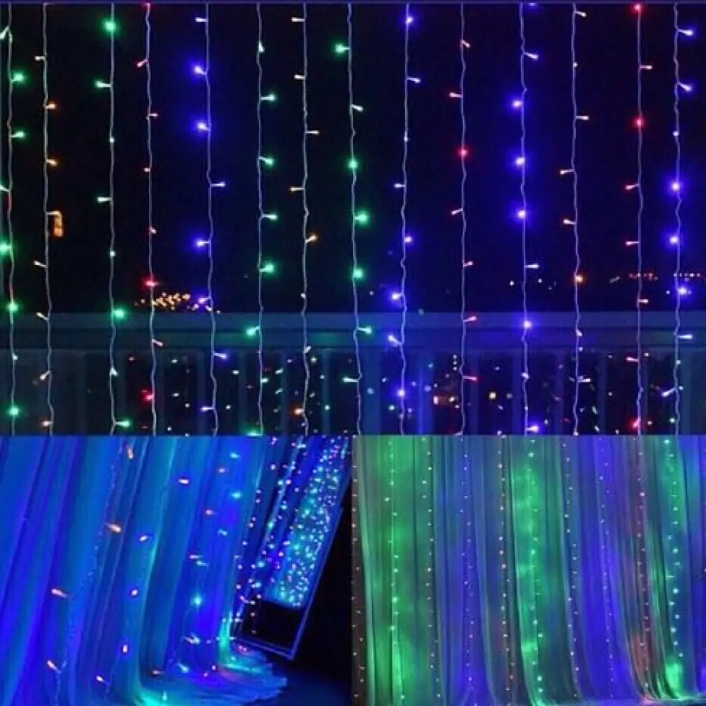 Perde Led 240 Ledli 8 Fonksiyonlu Dekor Lambası RGB 5