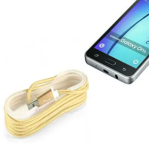 Android Örgü Şeklinde Renkli Çelik Şarj Data Kablosu - Gold 2