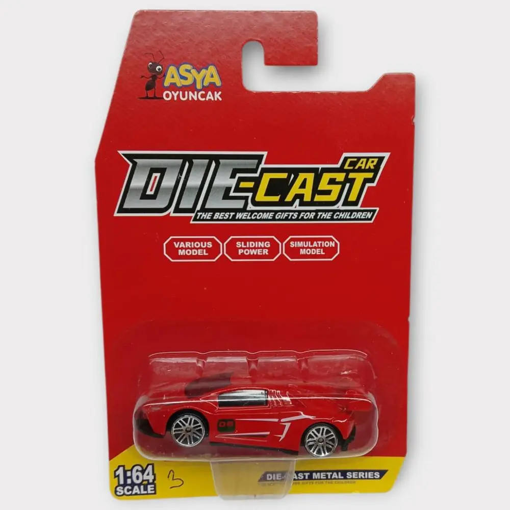 Metal Mini Arabalar 8 cm - Kırmızı - 3 - 1 ADET 5