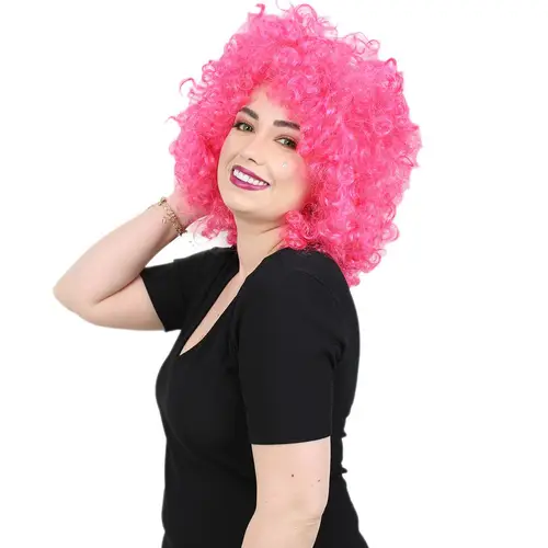 Animasyon Parti Ve Palyaço Peruğu / Neon Pembe