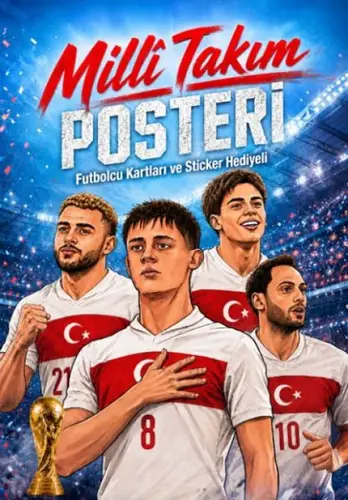 Milli Takım Poster Kitabı - (Futbolcu Kartı+Futbolcu Hediyeli)