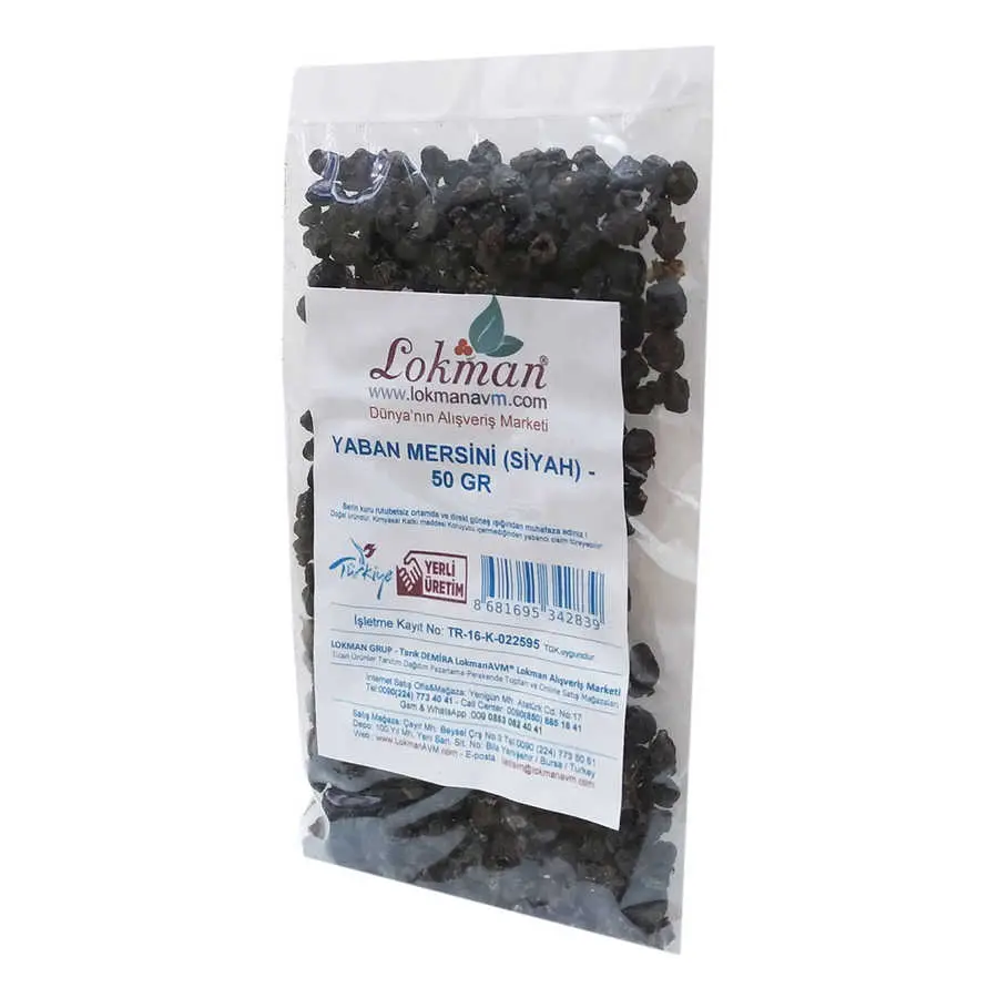 Doğal Acı Yaban Mersini Siyah 50 Gr Paket 4