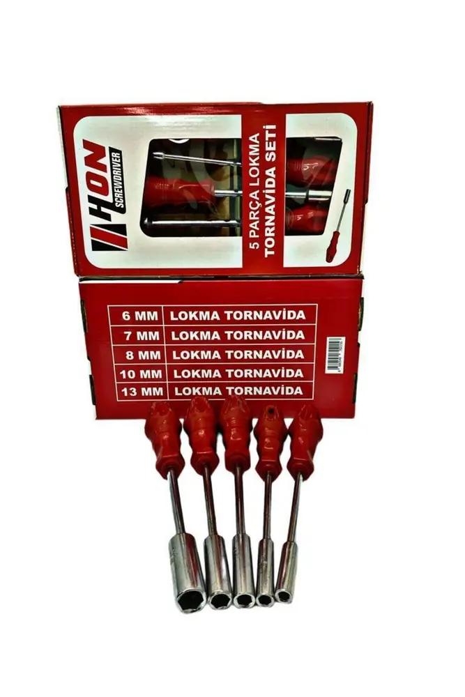 5 Adet Lokma Anahtar Tornavida 6/7/8/10/13/mm Metal Altıgen 3