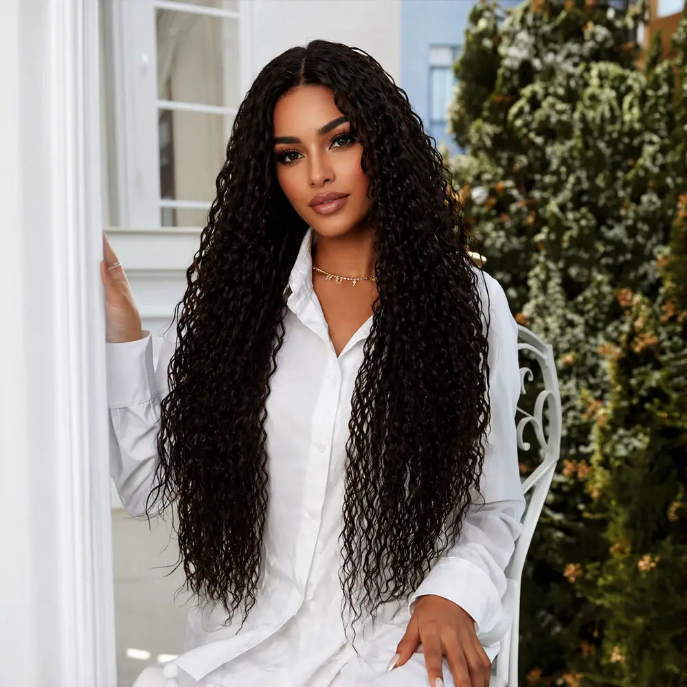 Afro Daa Fiber Sen Tül Peruk / Koyu Kestane 4