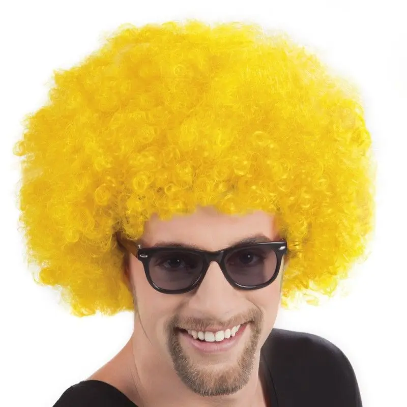 Sarı Renk Kıvırcık Afro Bonus Peruk 2
