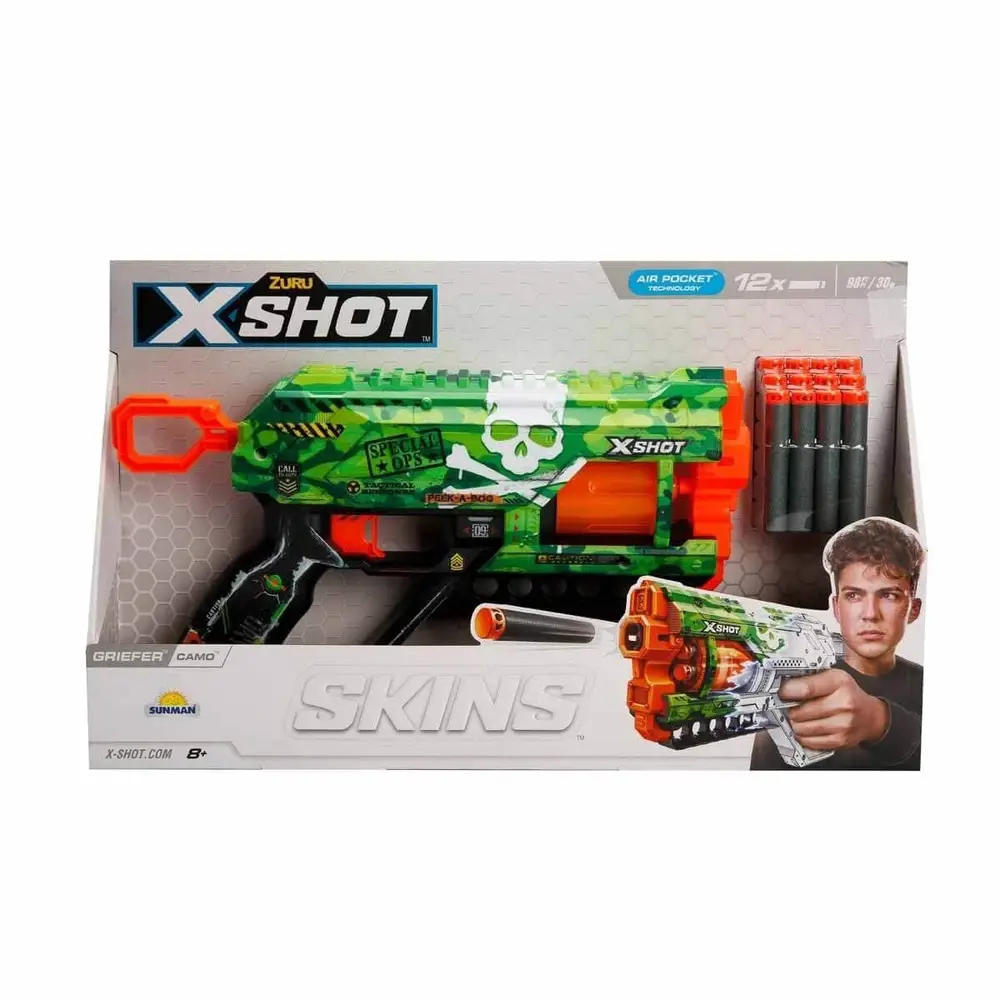 36561 X-Shot Skins Griefer 12 li Sünger Dart Atan 32 cm