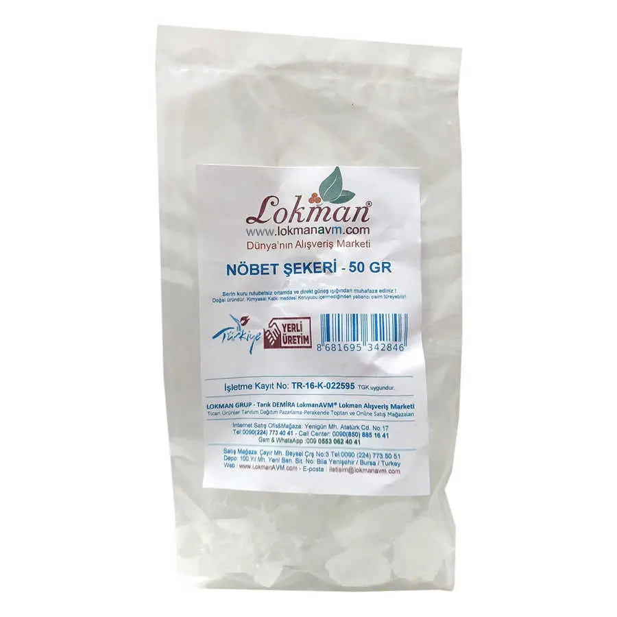 Doğal Nöbet Şekeri 50 Gr Paket 3