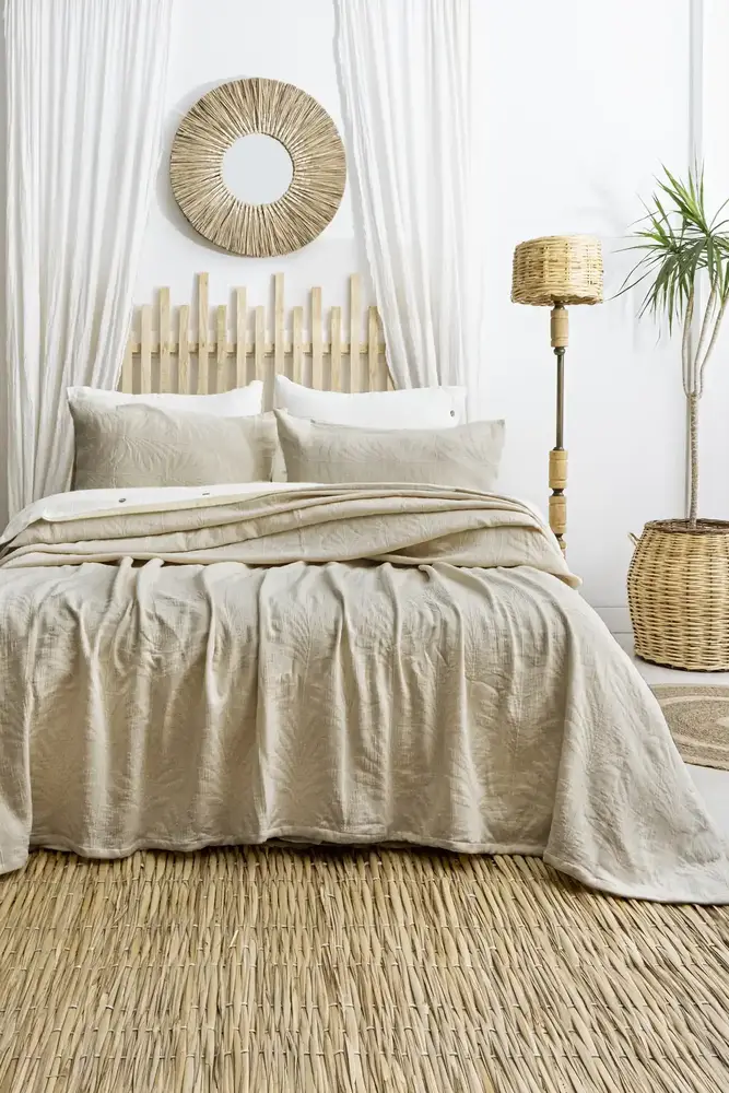 Şaheser Home Collection Yatak Örtüsü Çift Kişilik Silvia Bej