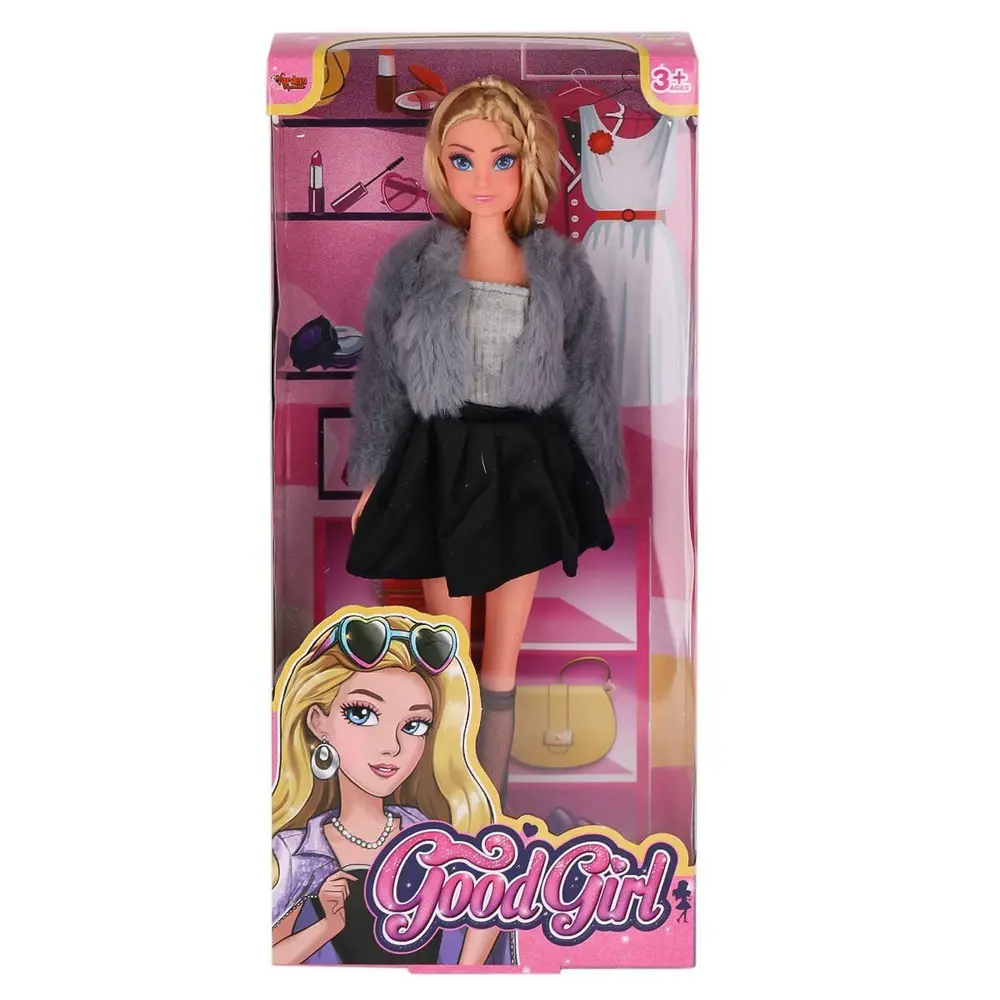 WG-115519-20 Kürk Ceketli Elbiseli Bebek 29 cm  -Vardem Oyuncak 4