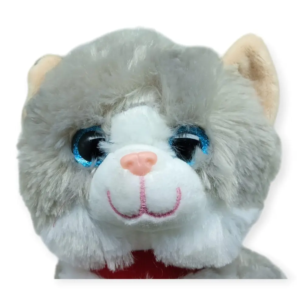 Sesli Peluş Kedi 25 cm - Gri - 1 ADET 2