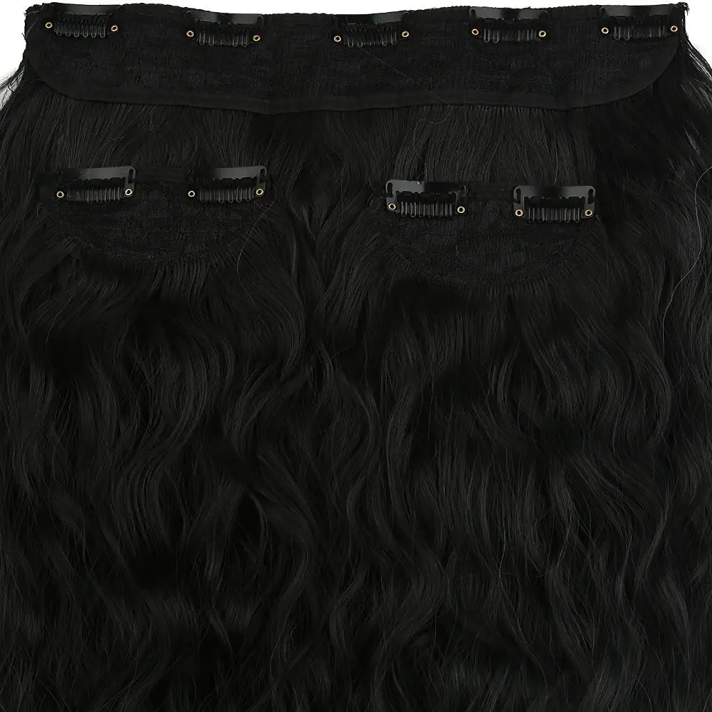 Fiber Sen Kabarık Daalı Yarım Ay + 2 Yan Çıt Çıt / Siyah Gri Ombreli 3