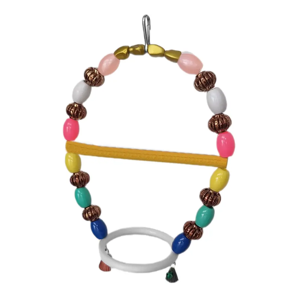 Renkli Boncuklu Oval Hlı Papağan Salıncağı 15 cm-23 cm 6