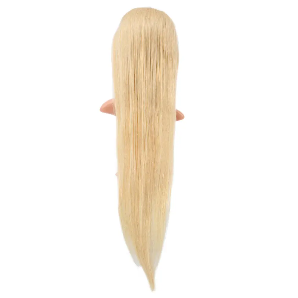 Gerçek Front Lace Düz Platin Tül Peruk / 85/90cm 4