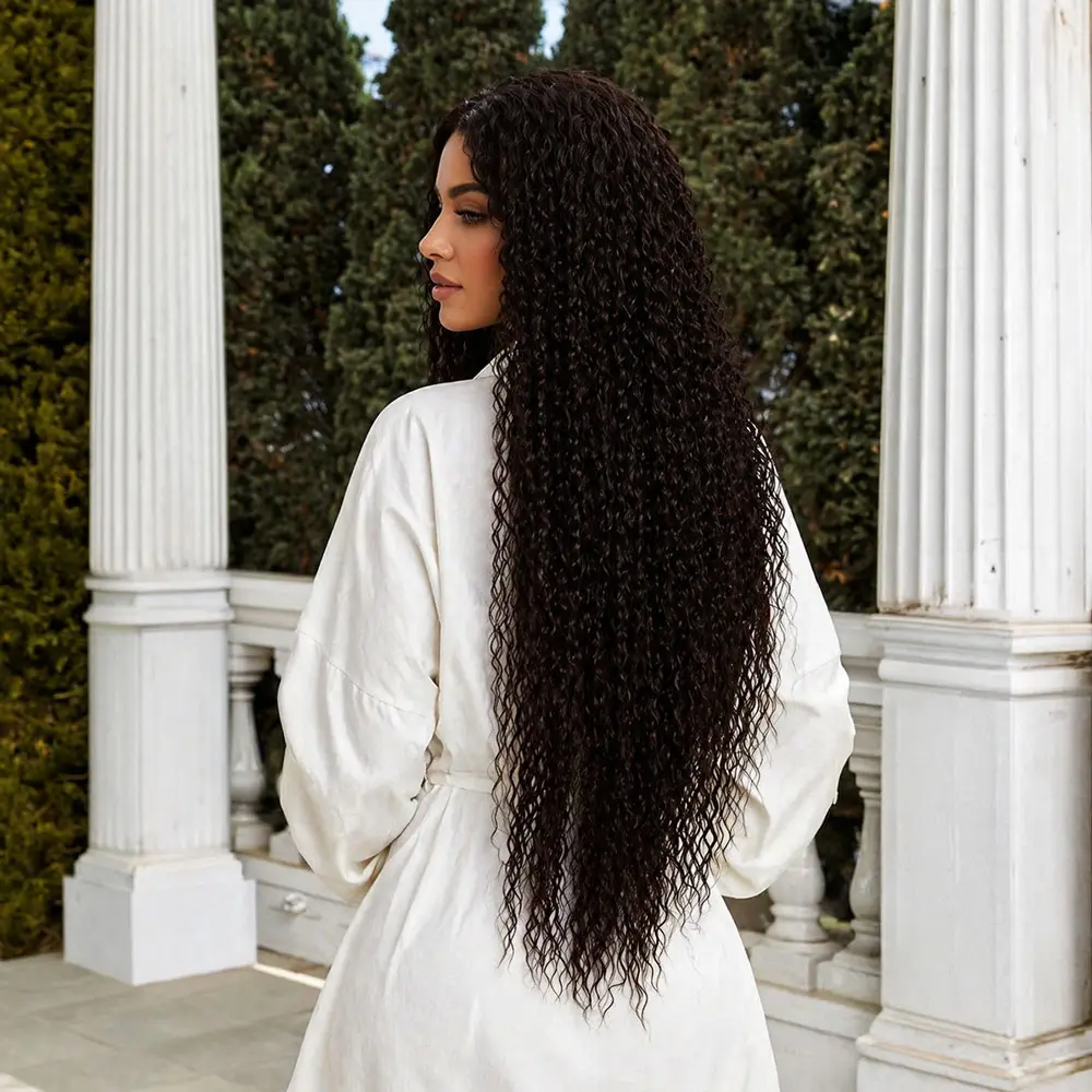 Afro Daa Fiber Sen Tül Peruk / Koyu Kestane 6